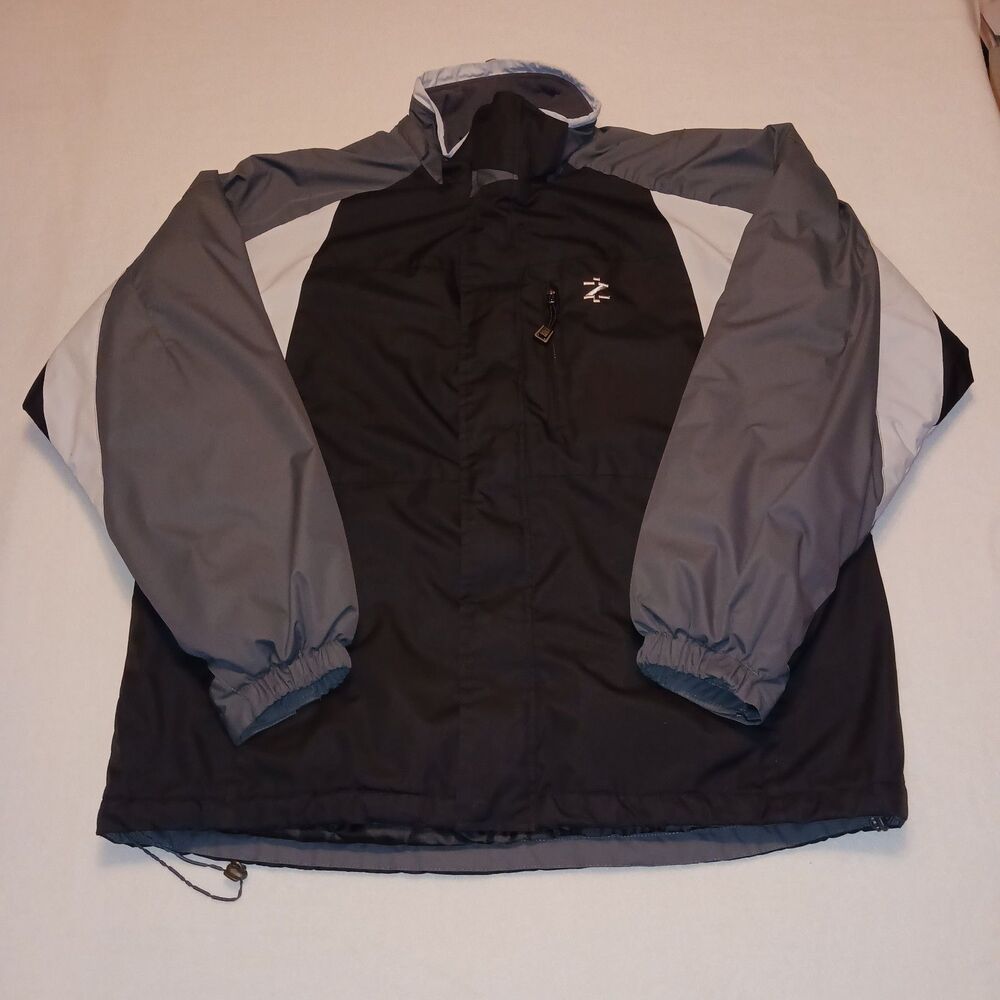 Izod Mens L PerformX Winter Jacket Quilted Double Zipper Pockets